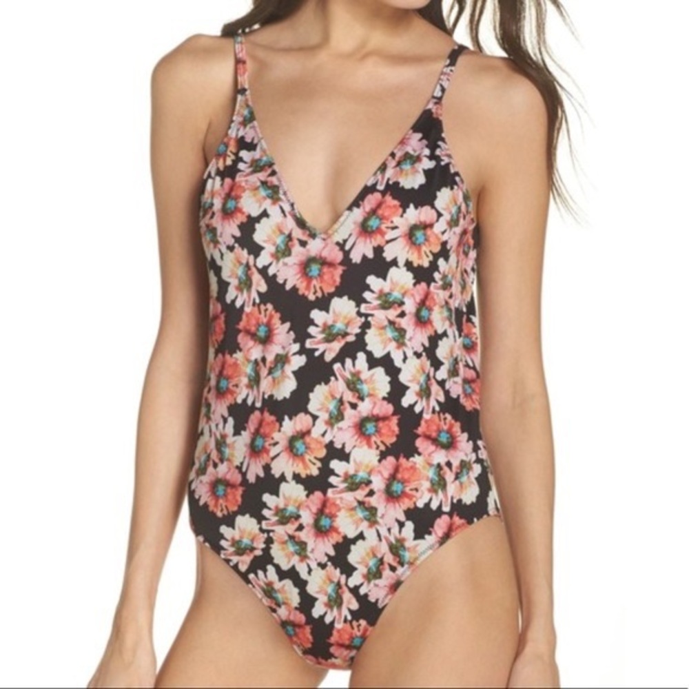 Leith Flower print one-piece swimsuit XS
